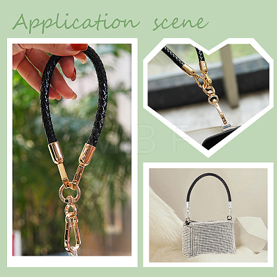 WADORN 2Pcs 2 Colors Braided Imitation Leather Mobile Straps FIND-WR0010-34-1