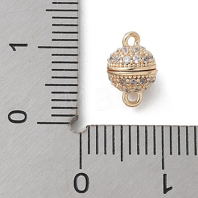 Brass Micro Pave Cubic Zirconia Magnetic Clasps KK-U052-16G-1