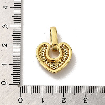 Rack Plating Brass Micro Pave Clear Cubic Zirconia Pendants KK-R158-11G-1