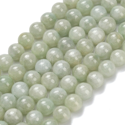 Natural Myanmar Jade/Burmese Jade Beads Strands G-L642-B11-6mm-1
