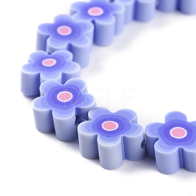 Handmade Flower Printed Polymer Clay Beads Strands CLAY-M003-07L-1
