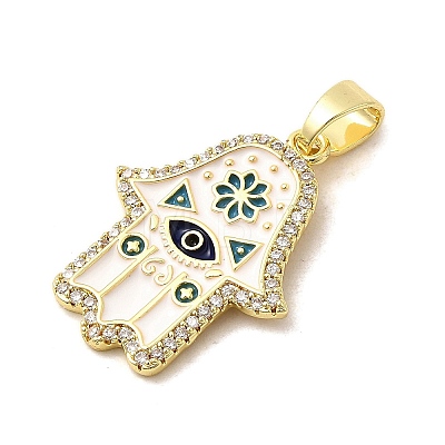 Brass Enamel Pendants KK-I378-18G-1