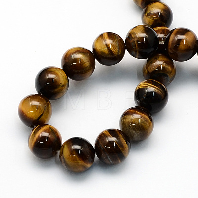 Natural Tiger Eye Round Beads Strands G-S177-12mm-1