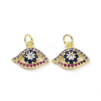 Brass Micro Pave Colorful Cubic Zirconia Charms KK-E068-VF083-1
