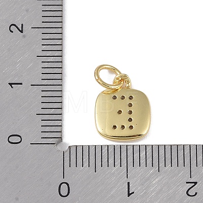 Rack Plating Brass Micro Pave CLear Cubic Zirconia Charms KK-E110-14G-E-1