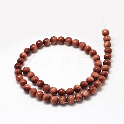 Synthetic Goldstone Round Bead Strands G-P075-48-8mm-1