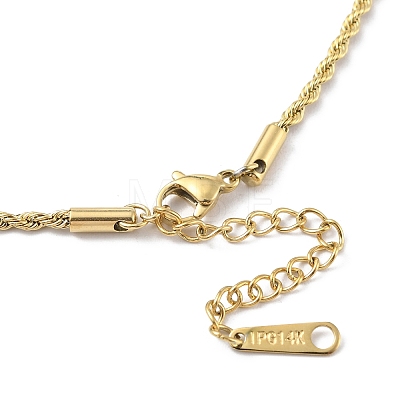 Ion Plating(IP) 304 Stainless Steel Rope Chain Necklace for Men Women X-NJEW-M200-04G-1