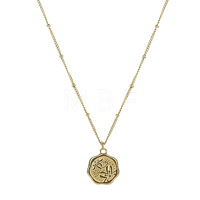 Titanium Steel Flower Pendant Necklace with Satellite Chains PW-WG93161-01-1