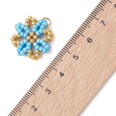 Glass Seed Beaded Pendants PALLOY-MZ01267-02-1