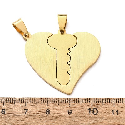 Valentine's Day 201 Stainless Steel Split Pendants STAS-F368-09G-1