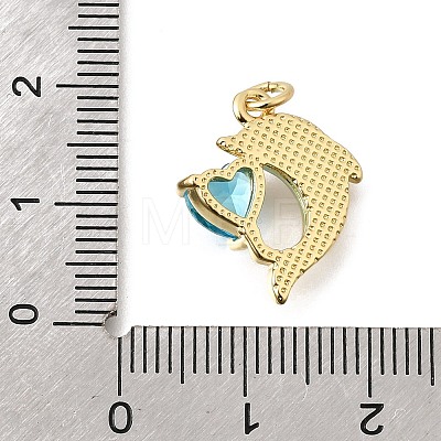 Brass Micro Pave Cubic Zirconia Pendants KK-D255-03G-02-1