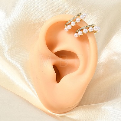 Brass Micro Pave Cubic Zirconia Cuff Earrings CU-CBAE7DF-34G-1