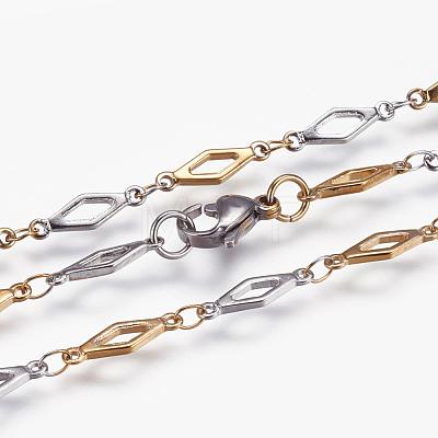 304 Stainless Steel Chain Necklaces STAS-P164-35GP-1