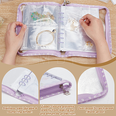 PVC Loose Leaf Jewelry Storage Bag ODIS-WH0038-90D-1