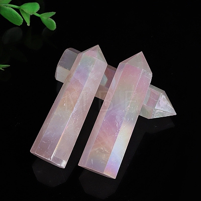 Point Tower Natural Rose Quartz Healing Stone Wands PW-WG45935-01-1