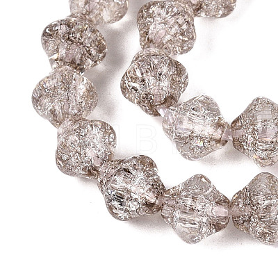 Transparent Crackle Glass Beads Strands GLAA-Q115-04A-03-1