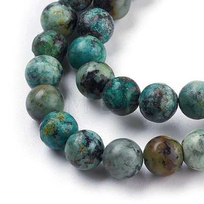 Natural African Turquoise(Jasper) Beads Strands X-TURQ-G037-8mm-1
