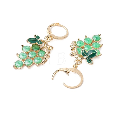 Grape Alloy Enamel Leverback Earrings EJEW-JE06188-1