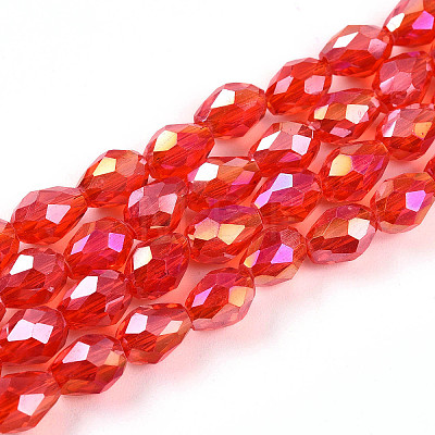 Transparent Electroplate Glass Beads Strands LS-EGLA-N013-T6mm-B29-1