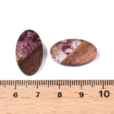 Transparent Resin and Walnut Wood Pendants RESI-T057-03H-1