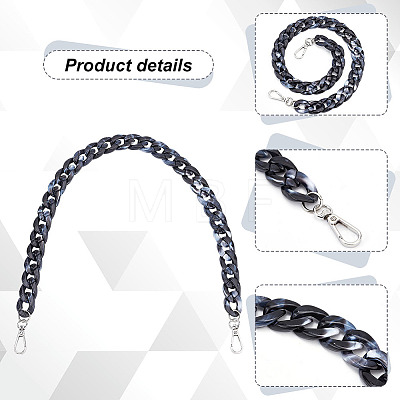   2Pcs Acrylic Imitation Gemstone Curb Chain Bag Handles FIND-PH0006-32-1