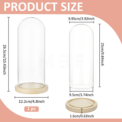 Arch Glass Dome Cover AJEW-WH0596-866E-02-1