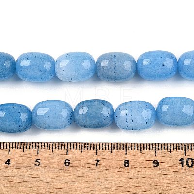 Barrel Shaped Dyed Natural Aquamarine Beads Strands G-S114-25-01-1