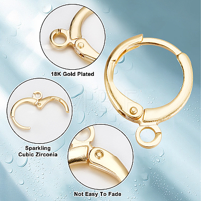 50 Pairs Brass Huggie Hoop Earring Findings KK-CN0001-87-1