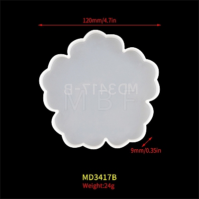 Flower DIY Food Grade Silicone Coaster Molds PW-WG19925-02-1