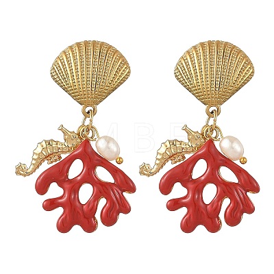 304 Stainless Steel Enamel Stud Earrings EJEW-JE07476-1