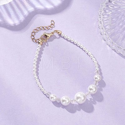 Round Natural Cultured Freshwater Pearl & Glass Beaded Bracelets & Necklaces & Dangle Earrings Sets SJEW-JS01366-1
