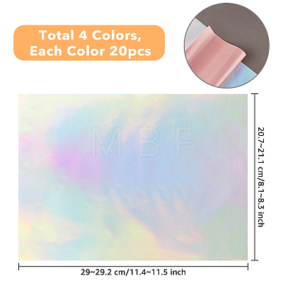 80Pcs 4 Colors A4 PET Stamping Hot Foil Paper DIY-FH0004-97-1