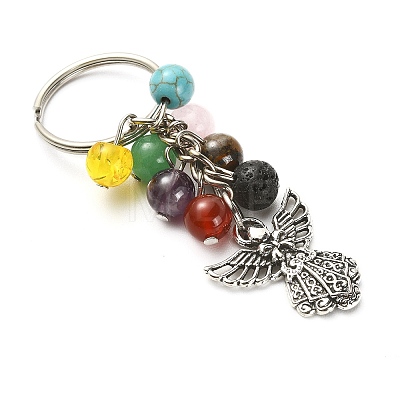 Mixed Gemstone Beads Keychain KEYC-YW0001-04-1