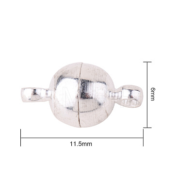 Round Brass Magnetic Clasps with Loops KK-PH0012-14-NF-1