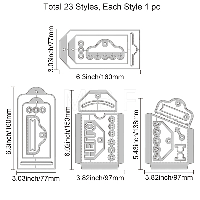 Carbon Steel Cutting Dies Stencils DIY-WH0309-1088-1