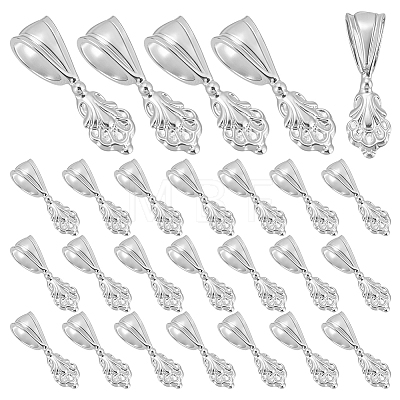 30Pcs Rack Plating Brass Glue-on Flat Pad Bails KK-HY0004-20-1