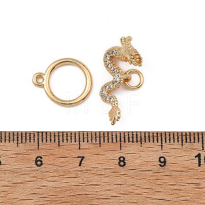 SHEGRACE Dragon Brass Micro Pave Clear Cubic Zirconia Toggle Clasps XGRQ58581-788G-1
