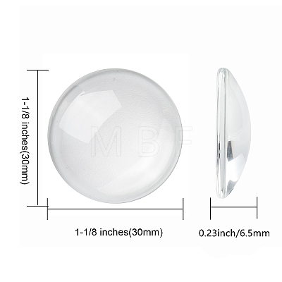 Transparent Glass Cabochons X-GGLA-R026-30mm-1