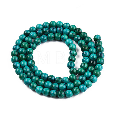 Dyed Natural Ocean White Jade Round Bead Strands G-R295-4mm-07-1