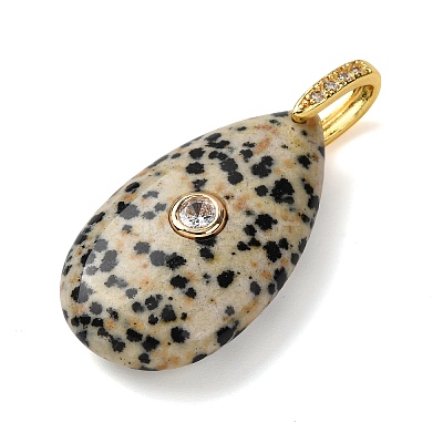 Natural Dalmatian Jasper Pendants G-B188-01G-04-1