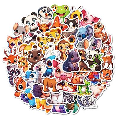 50Pcs Cartoon PVC Adhesive Waterproof Stickers PW-WGF15F9-01-1