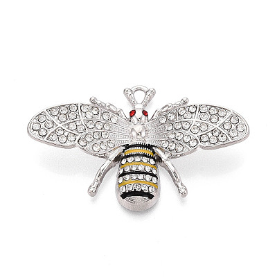 Rack Plating Alloy Rhinestone and Enamel Pendants PALLOY-T090-112P-1
