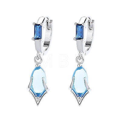 Brass Cubic Zirconia Hoop Earrings WGB9845-01-1