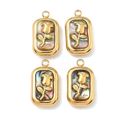 304 Stainless Steel Shell Pendants STAS-F345-01D-G-1