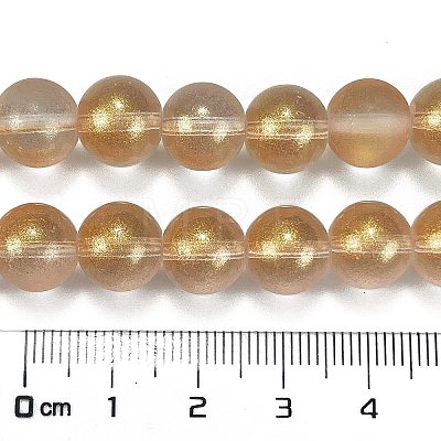 Frosted Transparent Glass Bead Strands GLAA-P065-10mm-02-1