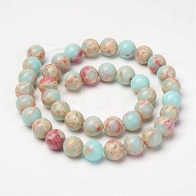 Synthetic Aqua Terra Jasper Beads Strands G-P237-02-10mm-1