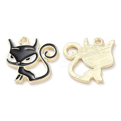 Alloy Enamel Kitten Pendants PALLOY-T056-71A-1