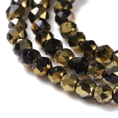 Electroplate Glass Beads Strands GLAA-H021-01A-HP04-1