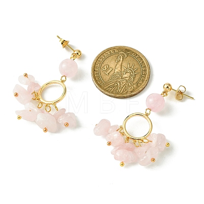 Golden Brass Ring Chandelier Earrings EJEW-TA00289-01-1