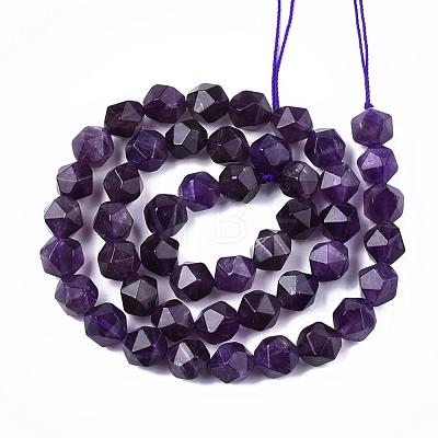 Natural Amethyst Beads Strands G-R448-6mm-07-1